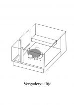 3D teklening Studio als vergaderzaal flevoziekenomroep 1991